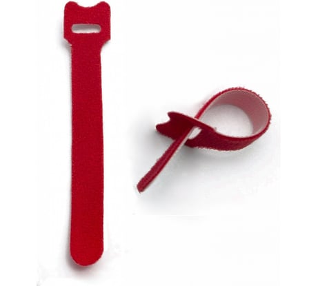 Хомут для кабеля Hyperline WASN-180-RD-10 липучка, 180x15 мм, красный, 10 штук 399654