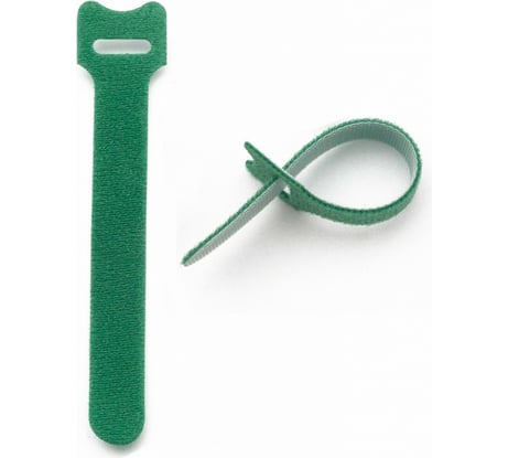 Хомут для кабеля Hyperline WASN-210-GN-10 липучка, 210x15 мм, зеленый, 10 штук 399658