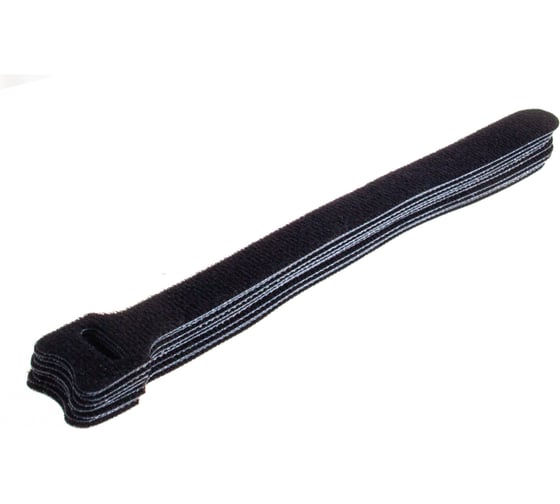 Хомут для кабеля Hyperline WASN-180-BK-10 липучка, 180x15 мм, черный, 10 штук 397495