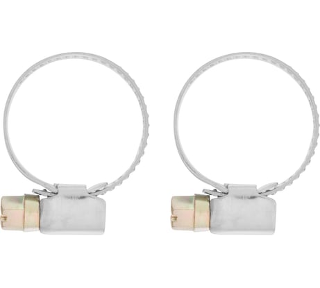 Металлические хомуты СИБРТЕХ, стандартное болтовое крепление, 16-27мм, 2шт, ширина 9мм, 47657