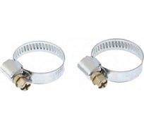 Металлические хомуты СИБРТЕХ, стандартное болтовое крепление, 20-32мм, 2шт, ширина 9мм, 47658