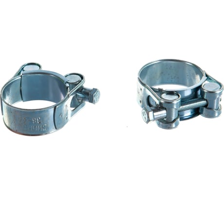 Металлические хомуты СИБРТЕХ, силовые, 36-39мм, ширина 20мм, шарнирный, W1, 2шт 47523
