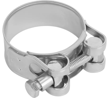 Металлические хомуты СИБРТЕХ, силовые, 44-47мм, ширина 22мм, шарнирный, W1, 2шт 47537