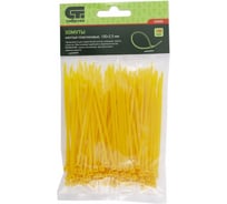 Пластиковые хомуты СИБРТЕХ, 100 * 2,5 мм, желтые, 100 шт 45505