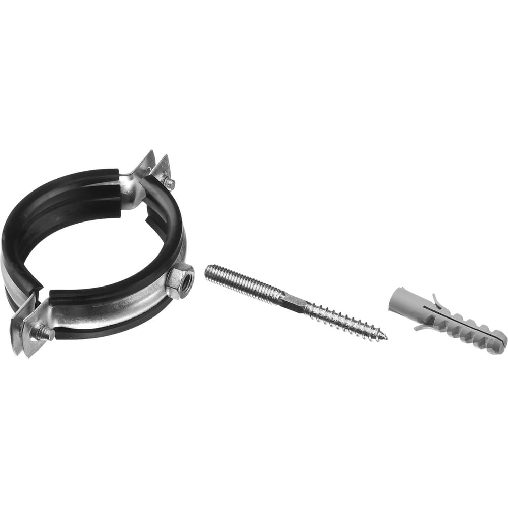 Трубный хомут с гайкой ЗУБР оцинкованный, в комплекте с сантехнической ...