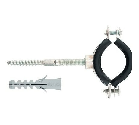 Сантехнический хомут для труб СИБРТЕХ 74-80, 2 1 2", резиновый уплотнитель 48170