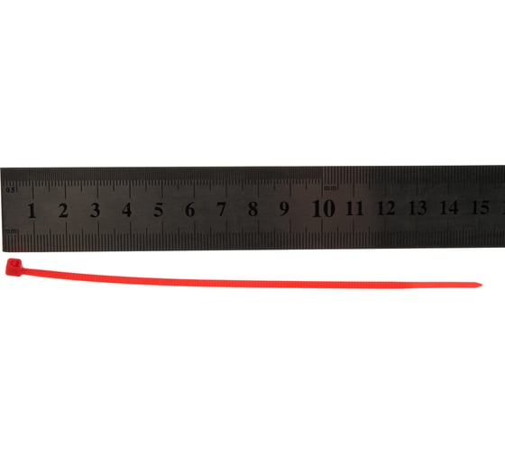 Пластиковые хомуты СИБРТЕХ 150 х 2,5 мм, красные, 100 шт. 45501