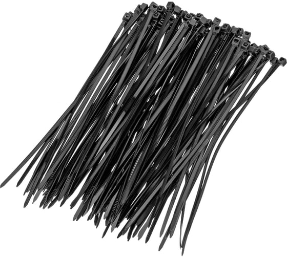 Хомуты СИБРТЕХ 150x2,5 мм, пластмассовые, черные, 100 шт 45545