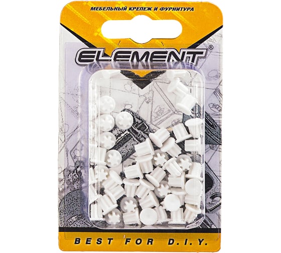 Декоративные заглушки ELEMENT 5мм белый 50 шт 131870