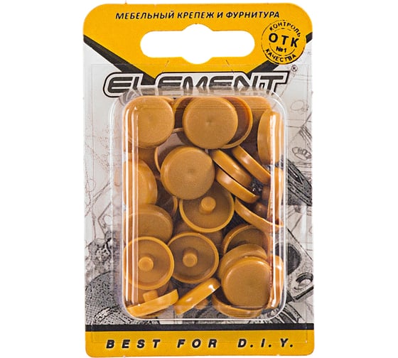 Заглушки для рамного дюбеля ELEMENT бук 35 шт 217130