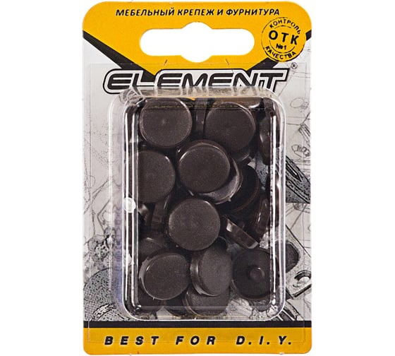Заглушки для рамного дюбеля ELEMENT темно-коричневый 35 шт 217160