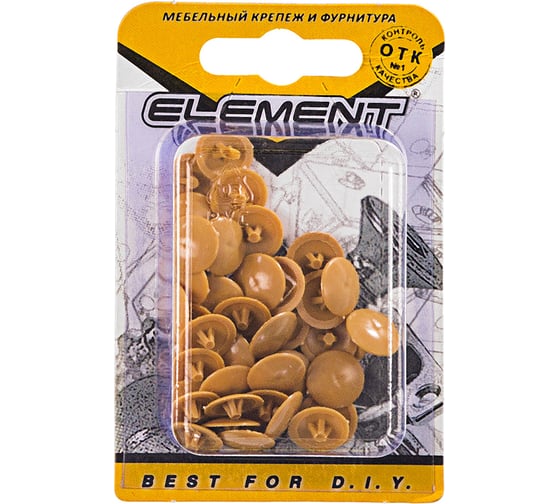 Заглушки на шуруп №2 ELEMENT бук 40 шт 018430
