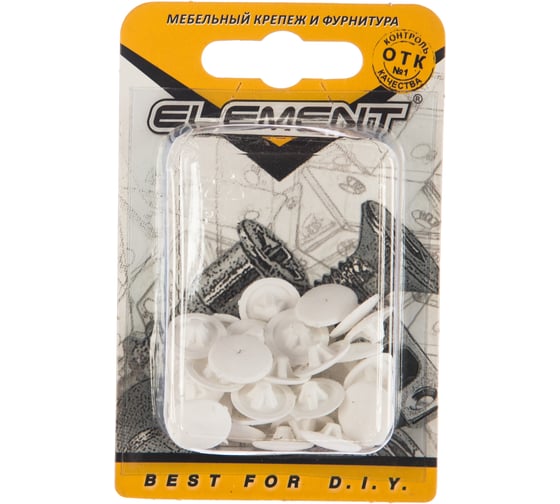 Заглушки на шуруп ELEMENT №3 белый 40 шт 018190