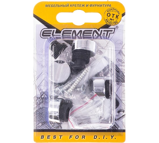 Зеркалодержатель ELEMENT D17мм металл+пластик № 1 хром 4 шт 116620