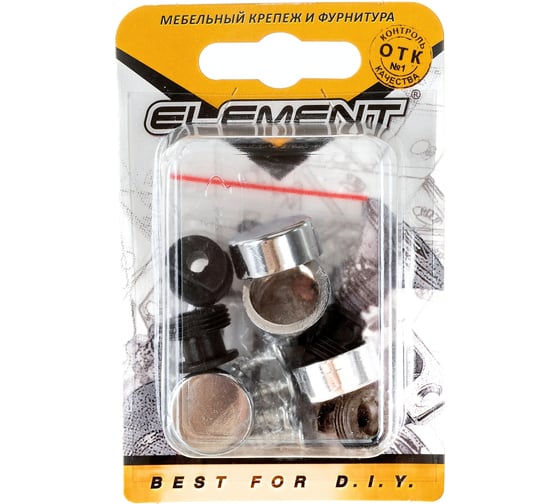Зеркалодержатель ELEMENT D17мм металл+пластик № 1 хром 4 шт 116620
