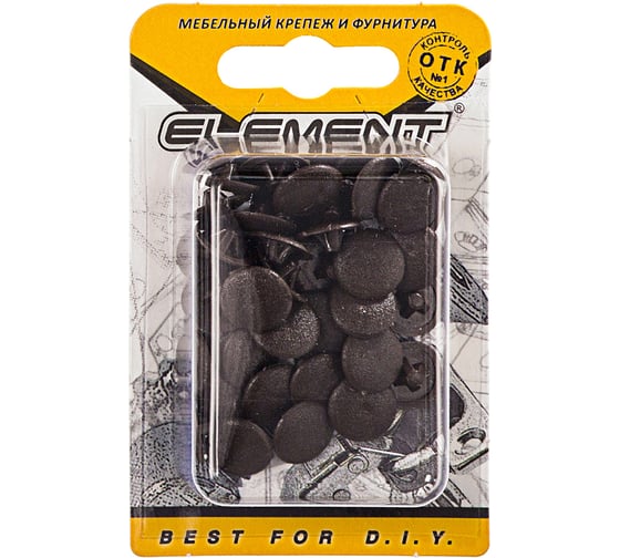 Заглушки на шуруп №3 ELEMENT темно-коричневый 40 шт 018160
