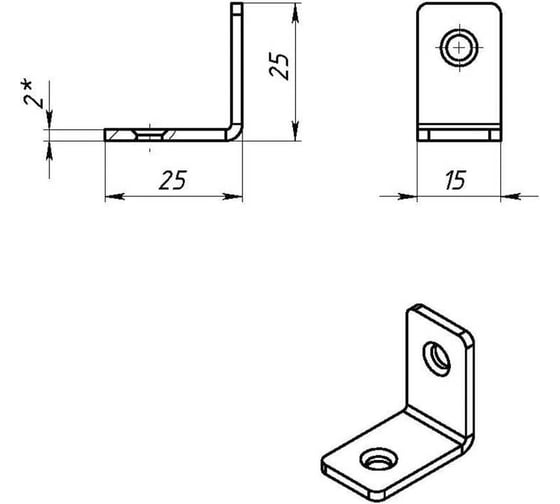 Мебельный уголок ТУНДРА krep, 25x25x15x2 мм, цинк, в упаковке 1 шт. 5294216