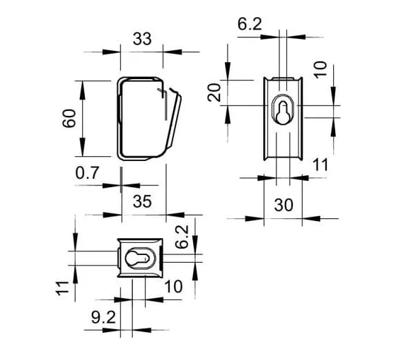 Групповое крепление OBO Bettermann Grip металлическая, 15x NYM3x1.5 мм сталь (50 шт/уп) 2207028