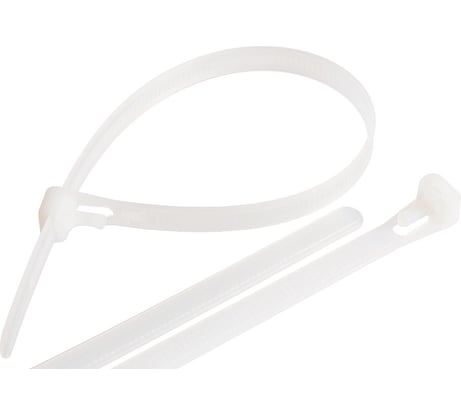 Нейлоновая открывающаяся стяжка NIKOMAX 300х7,5мм, белая, уп-ка 100шт. NMC-CTN300-75-RL-WT-100