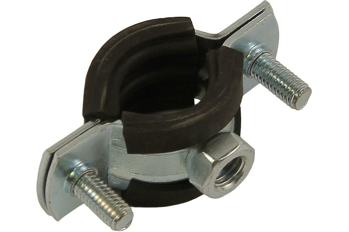 Хомут с гайкой Невский Крепеж оцинк. с резин. уплотн. 3/4\" 25-28 мм ...
