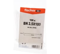 Кабельная прозрачная стяжка Fischer BN 2.5X100 100 шт. 87478