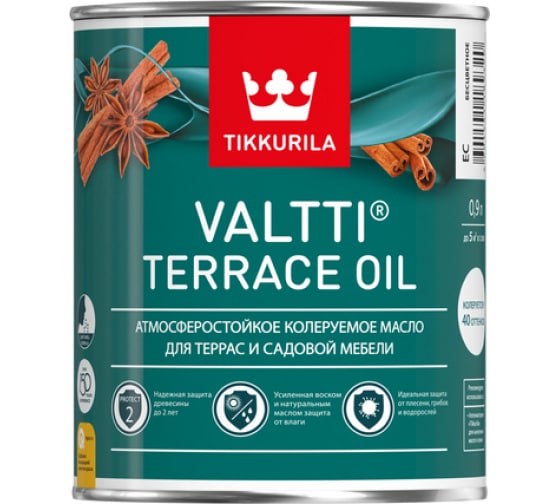 Tikkurila valtti terrace oil масло для террас и садовой мебели бесцветный 9л