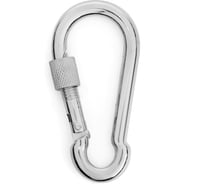 Карабин ТУНДРА krep монтажный с фиксатором, DIN5299D, 8x80 мм, оцинкованный, 1 шт. 7980396