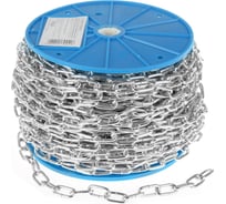 Цепь короткозвенная ТУНДРА krep DIN766, диаметр 4 мм, сварная, оцинкованная, 50 м 2579451