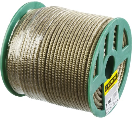 Стальной трос в полимерной оболочке STAYER d=5 мм, L=100 м 30410-50