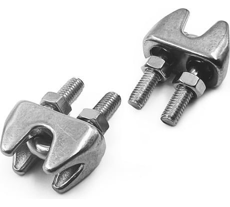 Нержавеющий зажим KREPFIELD 3 мм art 9074 а4 для троса с двумя гайками 3 шт. в упак. 9074А4ЗАЖИМ3ММ-3