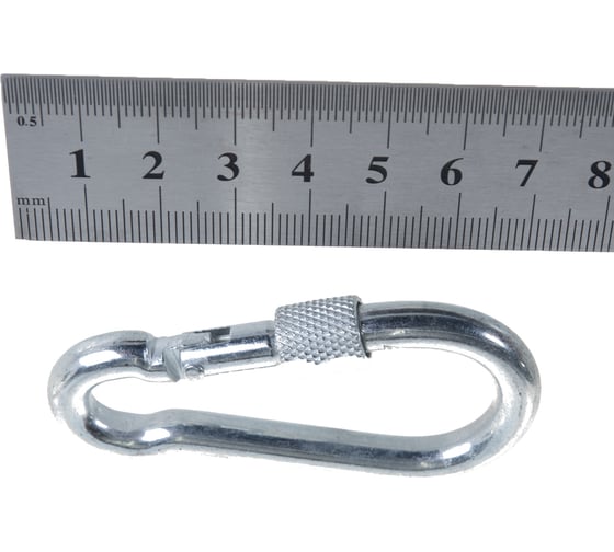 Карабин с фиксатором Саморезик 7х70 DIN 5299 D, 5 шт. DIN5299D-7х70-5