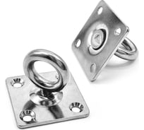 Нержавеющий обушок на прямоугольной пластине KREPFIELD 6 мм, art 8396, а2, 4 шт. 8396А2ОБУШОК6ММ-4