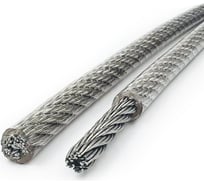 Нержавеющий трос в пвх оплетке KREPFIELD 1,25/2,0 мм, сталь а4, плетение 7x7, средней мягкости, 10 м 814593А4ТРОС1,25х2,0ММ-10