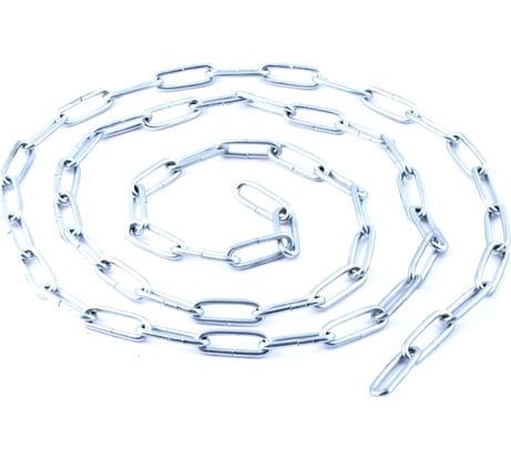 Оцинкованная цепь Стройбат DIN 763 длинное звено 4 мм, 38 м 1219303 / 048040