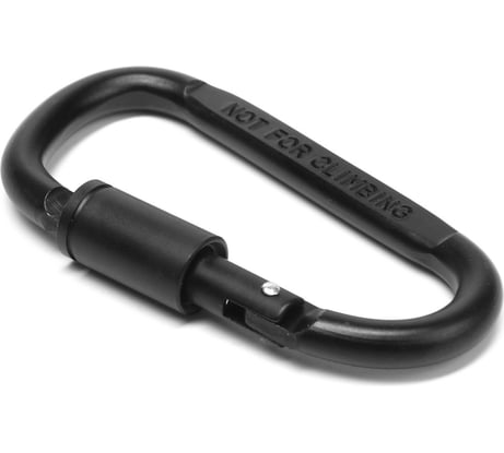 Карабин подвесной тактический ТУНДРА 81x41 мм, D-образный, цвет черный 10066391