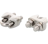 Зажим METIZ-A2 ART.9074 5мм, А4, нержавеющий для троса с двумя гайками, 4 шт. 907445 4