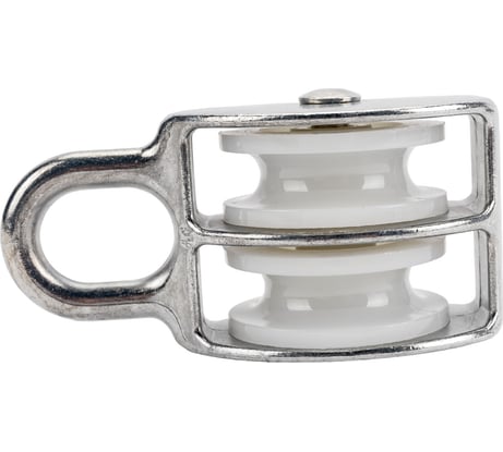 Двойной блок для троса Fixbox 40 мм белый цинк 1 шт 251660