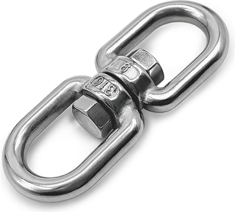 Вертлюг KREPFIELD нержавеющий, 6 мм петля-петля ART 8254 А4 2 шт. 8254А4ВЕРТЛЮГ6ММ-2