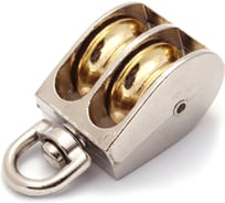 Двойной оцинкованный блок для троса ПАРТНЕР металлический шкив 15 мм, трос 5 мм 4690250050472