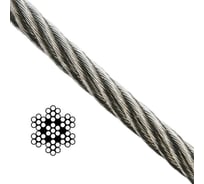 Трос Море-Метизов средней мягкости АР Т8379 7x7 нержавеющая сталь А2, 10 мм, 100 м TROSCM77А277А210100M