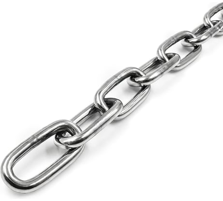 Цепь нержавеющая KREPFIELD 2x12 мм DIN 766 А2 сварная короткозвенная 13 метров 766А2ЦЕПЬ2ММ-13
