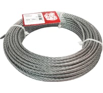 Стальной трос Стройбат DIN 3055, 4 мм, белый цинк, 25 м 254570