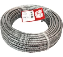 Стальной трос Стройбат DIN 3055, 4 мм, белый цинк, 30 м 249480