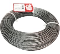 Стальной трос Стройбат DIN 3055, 2 мм, белый цинк, 100 м 324300