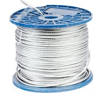 Стальной трос Стройбат DIN 3055, 2 мм, белый цинк, 0 54990