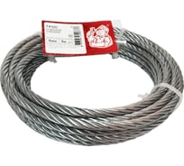 Стальной трос Стройбат DIN 3055, 6 мм, белый цинк, 40 м 324250
