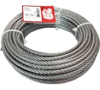 Стальной трос Стройбат DIN 3055, 5 мм, белый цинк, 100 м 324180