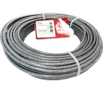 Стальной трос в оболочке Стройбат PVC 3/4 мм, белый цинк, 25 м 250290