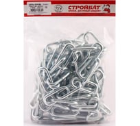 Цепь Стройбат DIN 763, длинное звено, 6 мм, белый цинк, 5 м 311210