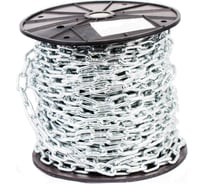 Цепь Стройбат DIN 766, короткое звено, 2 мм, белый цинк 161330